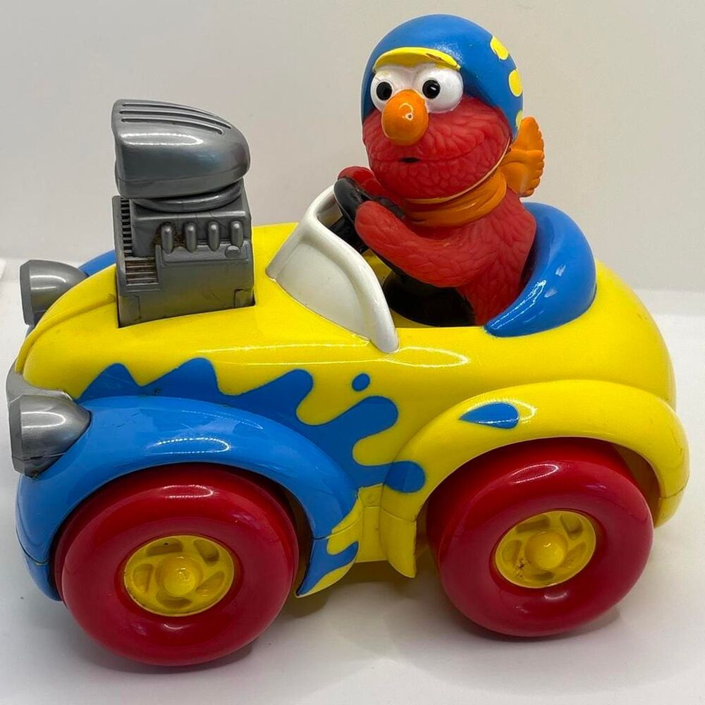 1998 Tyco Sesame Street ELMO Push & Go Race Racing Toy Car Vehicle Vintage